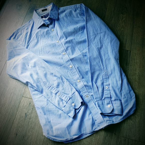 American Eagle Outfitters Other - 2/$15 Men's American Eagle Slim Fit Blue/White Pinstripe Button Up Shirt Sz S